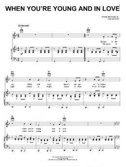page one of When You're Young And In Love (Piano, Vocal & Guitar Chords (Right-Hand Melody))