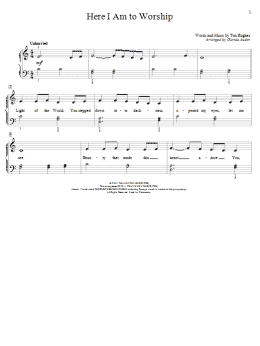 page one of Here I Am To Worship (arr. Glenda Austin) (Educational Piano)