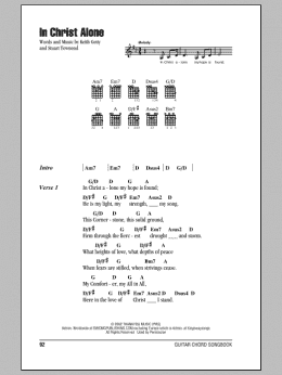 page one of In Christ Alone (Guitar Chords/Lyrics)