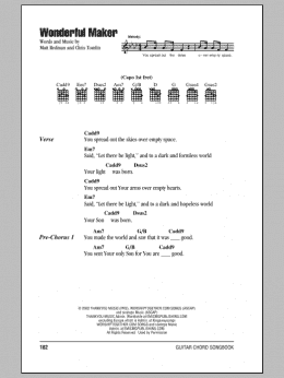 page one of Wonderful Maker (Guitar Chords/Lyrics)