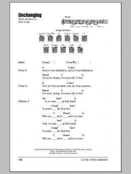 page one of Unchanging (Guitar Chords/Lyrics)