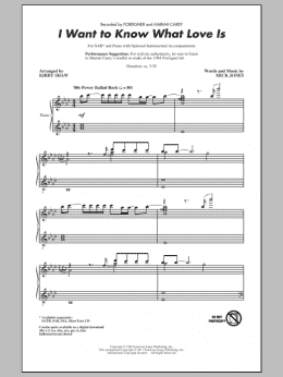 page one of I Want To Know What Love Is (SAB Choir)