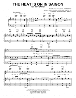 page one of The Heat Is On In Saigon (Piano, Vocal & Guitar Chords (Right-Hand Melody))