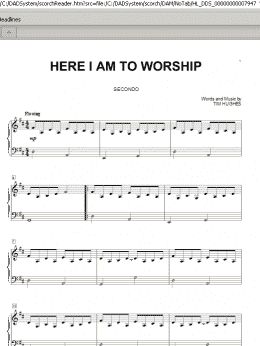 page one of Here I Am To Worship (Piano Duet)