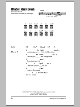 page one of Grace Flows Down (Guitar Chords/Lyrics)