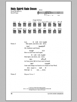 page one of Holy Spirit Rain Down (Guitar Chords/Lyrics)