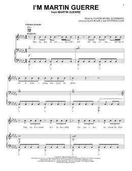 page one of I'm Martin Guerre (from Martin Guerre) (Piano, Vocal & Guitar Chords (Right-Hand Melody))