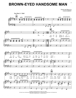 page one of Brown-Eyed Handsome Man (Piano, Vocal & Guitar Chords (Right-Hand Melody))