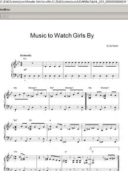 page one of Music To Watch Girls By (Easy Piano)