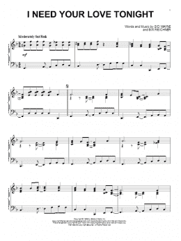 page one of I Need Your Love Tonight (Piano Solo)
