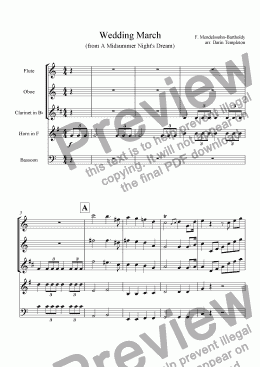 page one of Mendelssohn- Wedding March