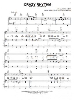 page one of Crazy Rhythm (Piano, Vocal & Guitar Chords (Right-Hand Melody))