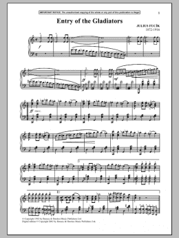 page one of Entry Of The Gladiators (Piano Solo)