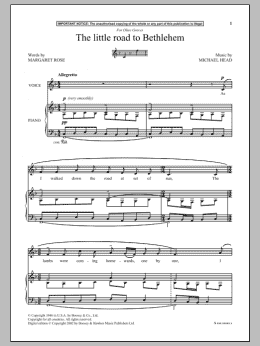 page one of The Little Road To Bethlehem (Piano & Vocal)