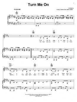 page one of Turn Me On (Piano, Vocal & Guitar Chords (Right-Hand Melody))