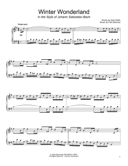 page one of Winter Wonderland (in the style of J.S. Bach) (arr. David Pearl) (Piano Solo)