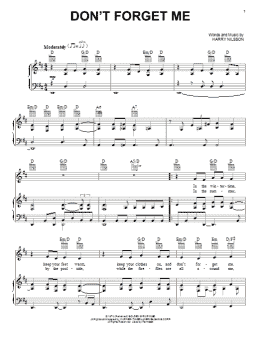 page one of Don't Forget Me (Piano, Vocal & Guitar Chords (Right-Hand Melody))