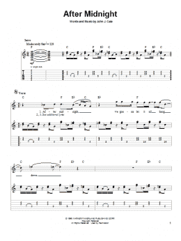 page one of After Midnight (Guitar Tab (Single Guitar))