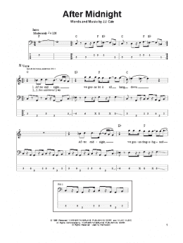 page one of After Midnight (Bass Guitar Tab)