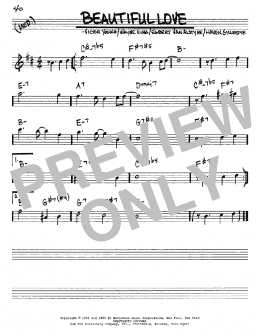 page one of Beautiful Love (Real Book – Melody & Chords – Eb Instruments)