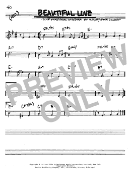 page one of Beautiful Love (Real Book – Melody & Chords – Bb Instruments)