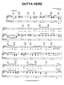 page one of Outta Here (Piano, Vocal & Guitar Chords (Right-Hand Melody))