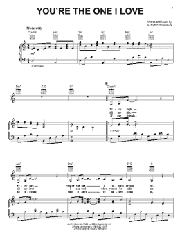page one of You're The One I Love (Piano, Vocal & Guitar Chords (Right-Hand Melody))