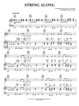 page one of String Along (Piano, Vocal & Guitar Chords (Right-Hand Melody))
