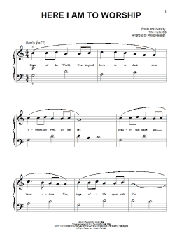 page one of Here I Am To Worship (Big Note Piano)
