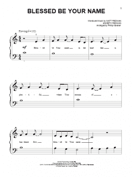 page one of Blessed Be Your Name (Beginning Piano Solo)