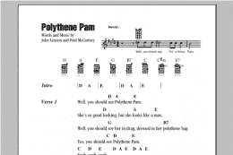 page one of Polythene Pam (Ukulele Chords/Lyrics)