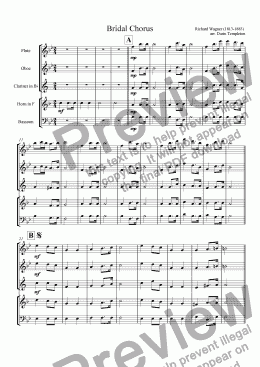 page one of Wagner- Bridal Chorus