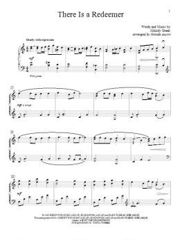 page one of There Is A Redeemer (Educational Piano)