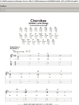 page one of Cherokee (Indian Love Song) (Easy Guitar Tab)