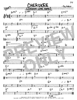 page one of Cherokee (Indian Love Song) (Real Book – Melody & Chords – Eb Instruments)