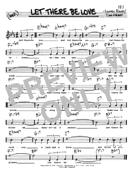 page one of Let There Be Love (Real Book – Melody, Lyrics & Chords)