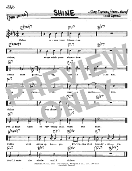 page one of Shine (Real Book – Melody, Lyrics & Chords)