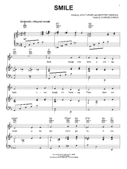 page one of Smile (Piano, Vocal & Guitar Chords (Right-Hand Melody))