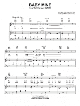 page one of Baby Mine (from Dumbo) (Piano, Vocal & Guitar Chords (Right-Hand Melody))