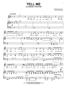 page one of Tell Me (Piano & Vocal)