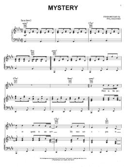page one of Mystery (Piano, Vocal & Guitar Chords (Right-Hand Melody))