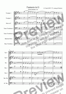 page one of Fantasia in G - Gravement