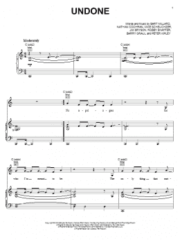 page one of Undone (Piano, Vocal & Guitar Chords (Right-Hand Melody))