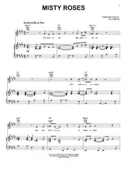 page one of Misty Roses (Piano, Vocal & Guitar Chords (Right-Hand Melody))