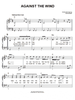 page one of Against The Wind (Easy Piano)