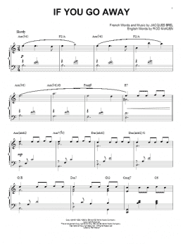 page one of If You Go Away [Jazz version] (arr. Brent Edstrom) (Piano Solo)