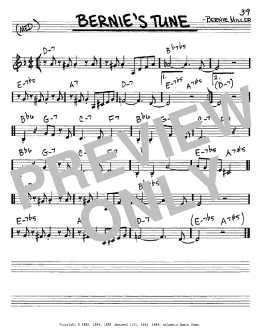 page one of Bernie's Tune (Real Book – Melody & Chords – C Instruments)