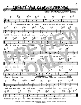 page one of Aren't You Glad You're You (Real Book – Melody, Lyrics & Chords)