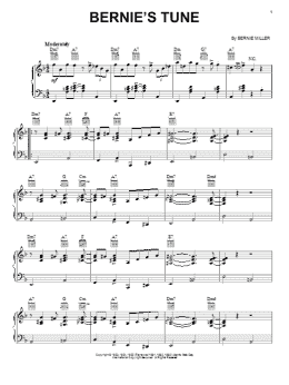 page one of Bernie's Tune (Piano, Vocal & Guitar Chords (Right-Hand Melody))