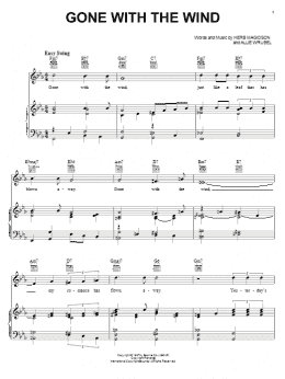 page one of Gone With The Wind (Piano, Vocal & Guitar Chords (Right-Hand Melody))